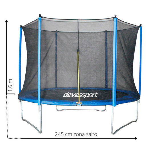 Kombi-Trampolin 245 cm, blau, mit Netz