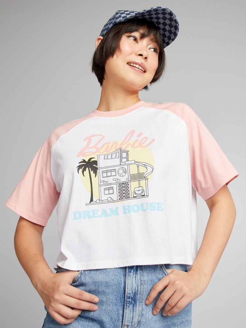 Korte 'Barbie'-t-shirt - WIT