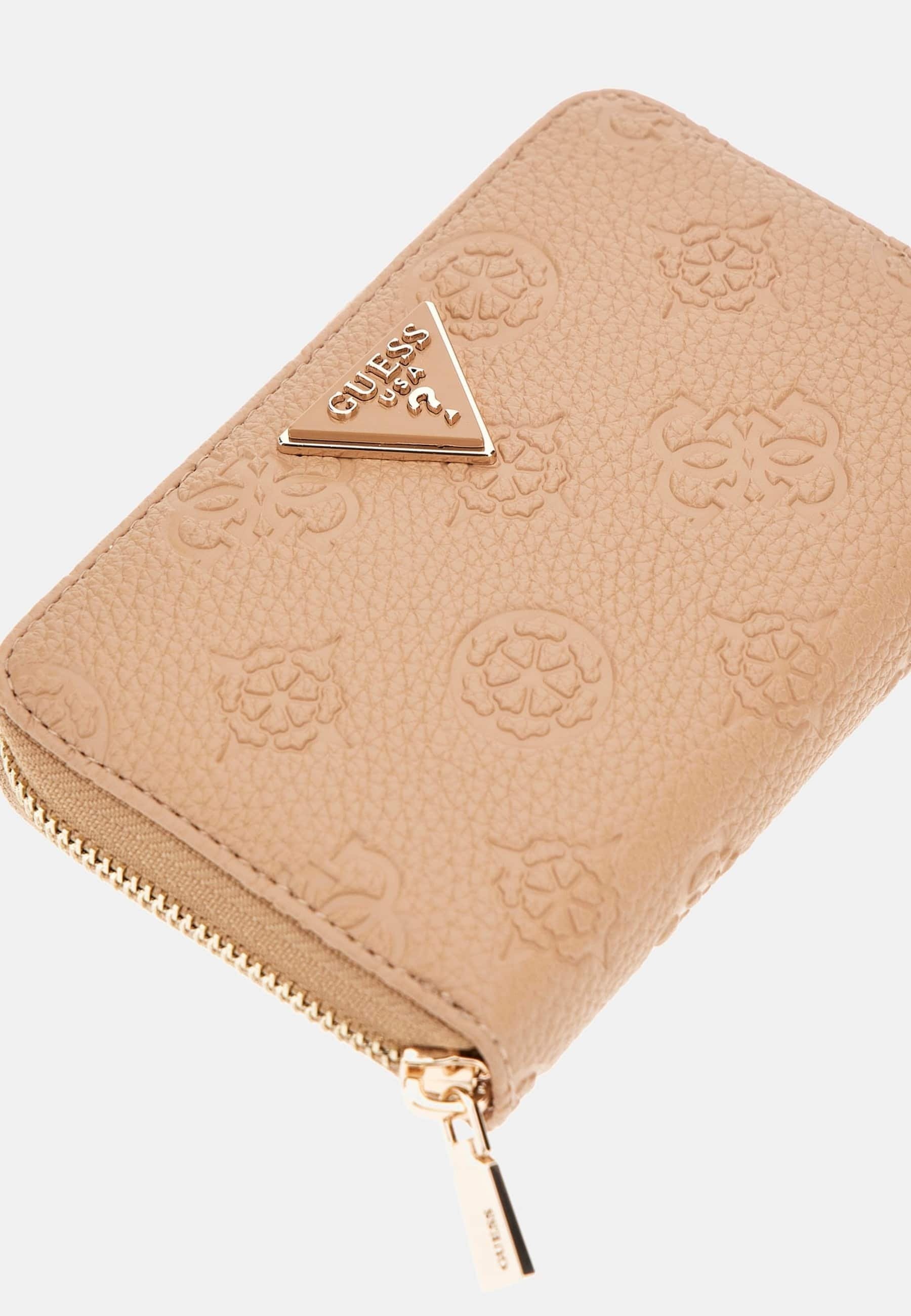 Guess CRESIDIA MEDIUM ZIP AROUND - Portemonnee - beige