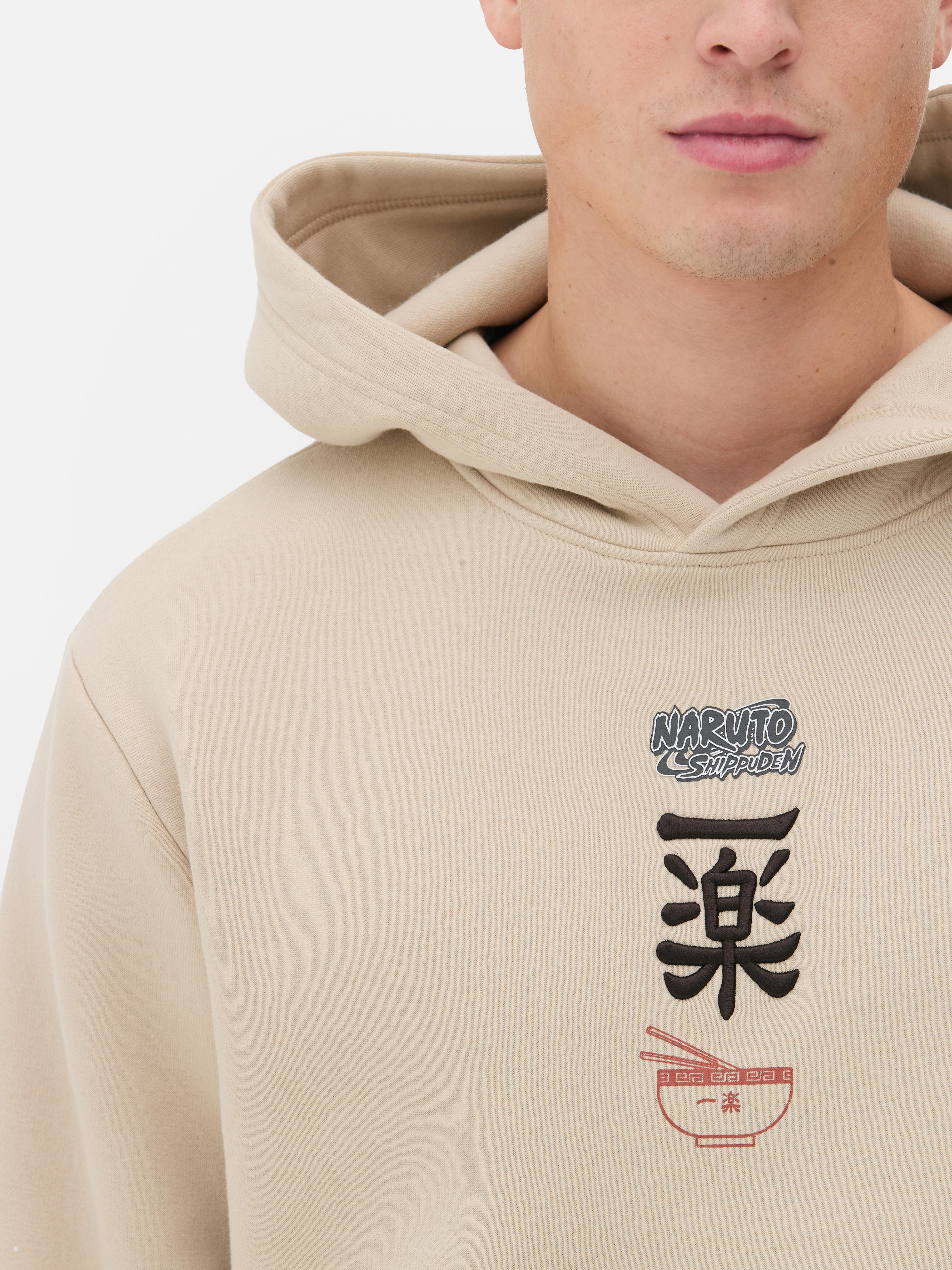 Hanorac cu imprimeu Naruto Un hanorac din bumbac bogat, cu buzunar cangur și imprimeu Naruto