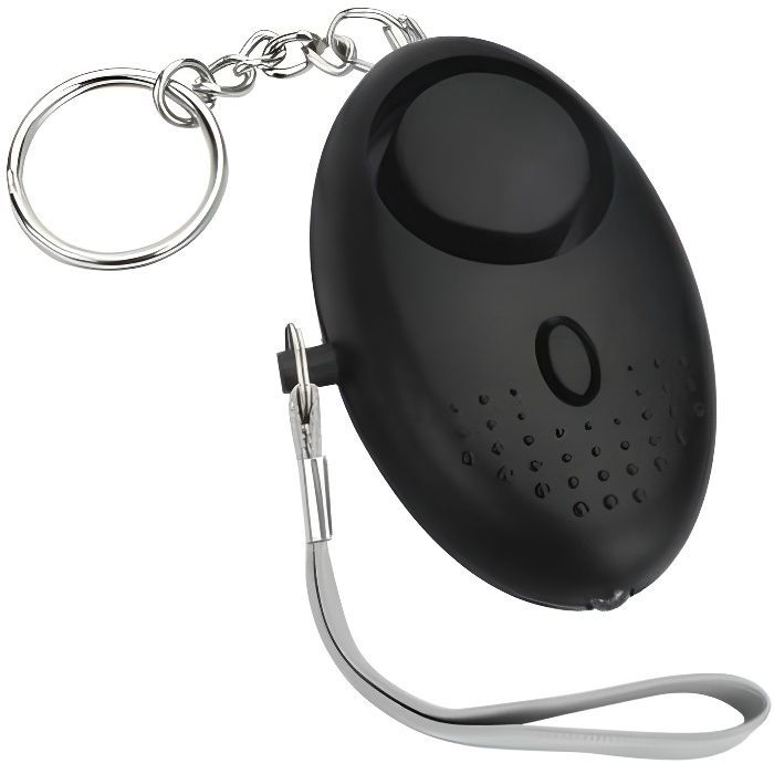 GETEK Alarme personnelle 130 dB avec lampe de poche et porte-clés — compacte 45×67×25 mm