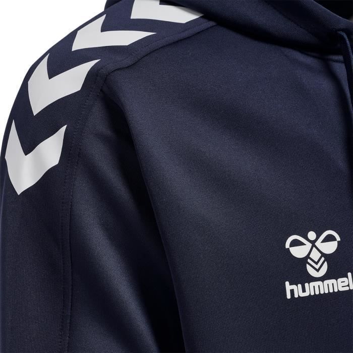 Hummel Men's Zip Sweatshirt - Navy Blue - XL - Water-Resistant Printed Logo and Chevron - Elastic Waistband