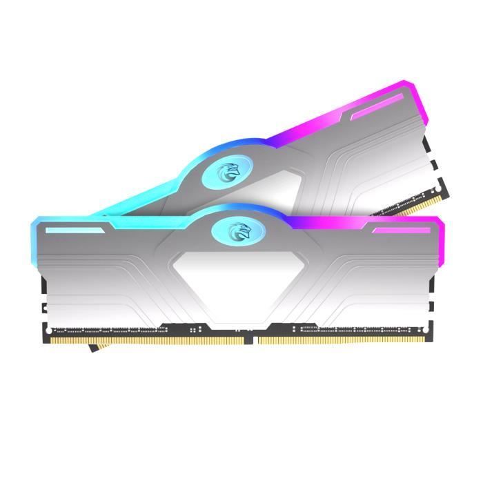 KINGSPEC RGB DDR4 3600MHz 1.35V 2 x 16GB Silver PC RAM with RGB