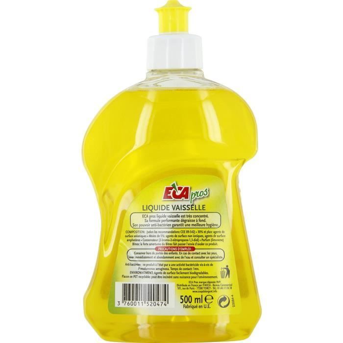 Detergente líquido concentrado para lavavajillas - aroma a limón - 500 ml