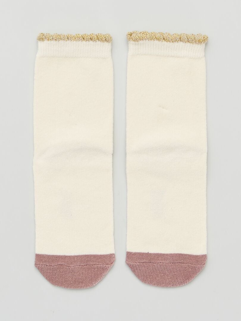 Juego de 5 pares de calcetines estampados - ROSA