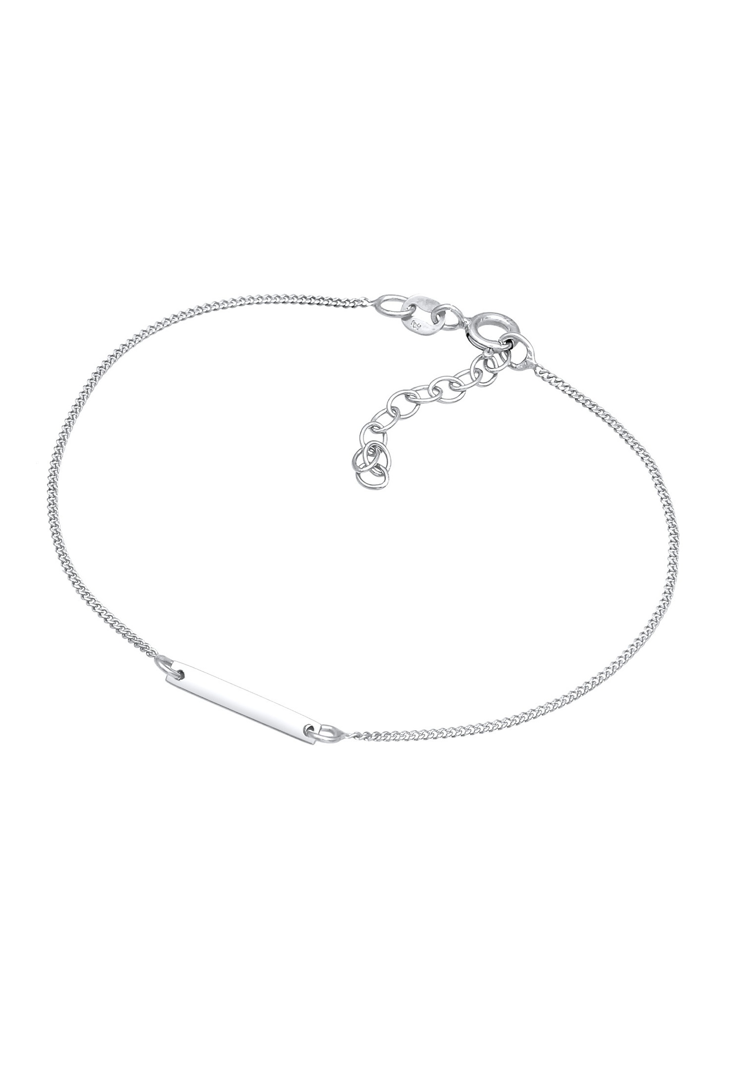 Elli Femmes Plaque Simple Personnalisation Gravable en Argent Sterling 925