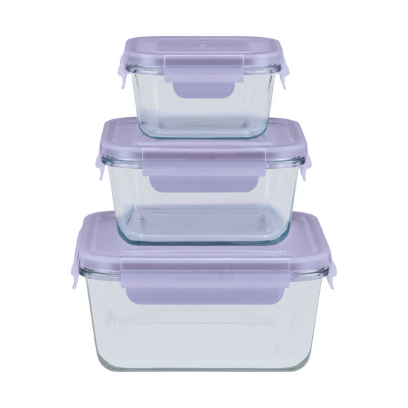 Set de recipiente din sticlă pentru depozitarea alimentelor, violet