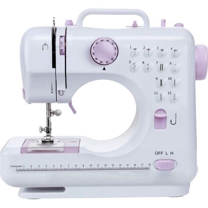 Máquina de coser eléctrica mini JASENX con 12 puntadas - Costura automática con luz y cajón oculto