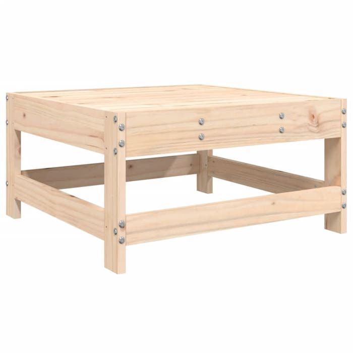 Juego de muebles de jardín vidaXL de 7 piezas, sofás con reposapiés, juego de muebles de patio con mesa de centro, madera rústica 3186375