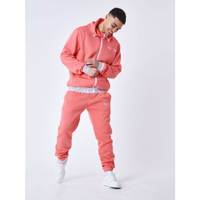 Calça de Moletom - PROJECT X PARIS - Cós Elástico com Logo - Masculina - Rosa - Fitness - Multiesportiva