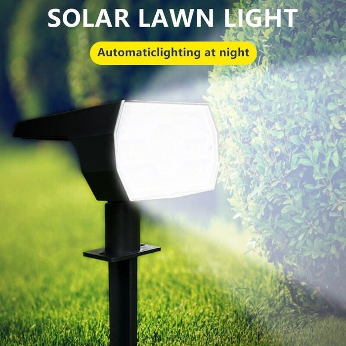 Lot de 2 projecteurs solaires extérieurs 56 LED IP65 - panneau rotatif 90°, 3 modes, 6500K