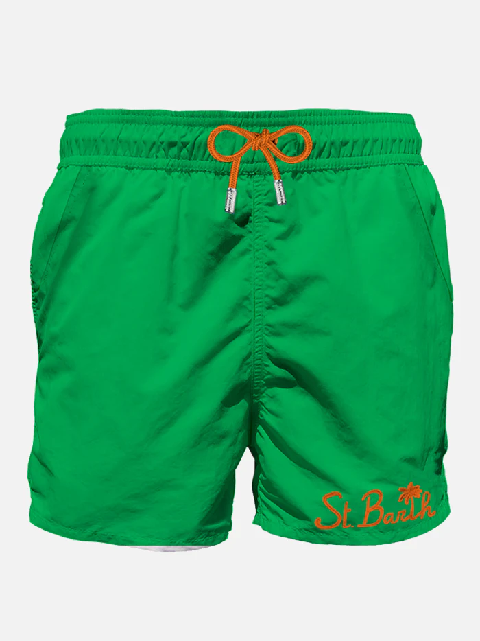 Groene zwembroek voor heren met zakje