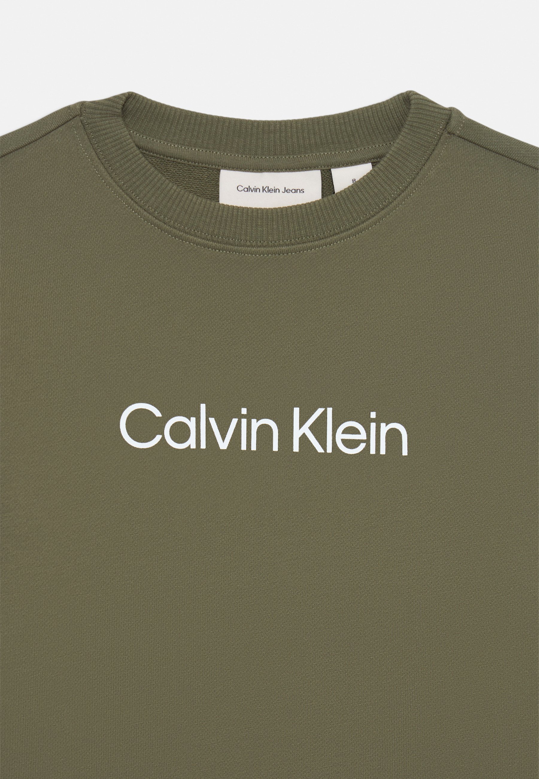 Sweat-shirt Calvin Klein Jeans LOGO REGULAR UNISEX - vert olive délavé