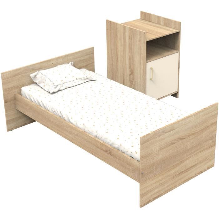 Cama convertible - 120 x 60 cm - Se convierte a 90 x 190 cm - CHARLIE - SAUTHON - Crema
