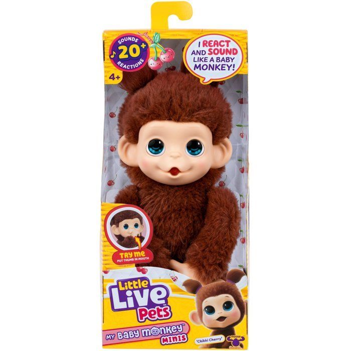 Peluche - LITTLE LIVE PETS - Mon bébé singe mini - Marron - Dès 4 ans
