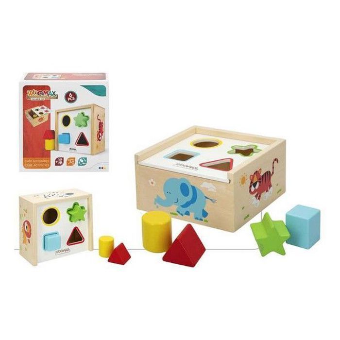 Trælegetøj - COLORBABY - WOOMAX - Aktivitetsterning - 6 dele - Flerfarvet
