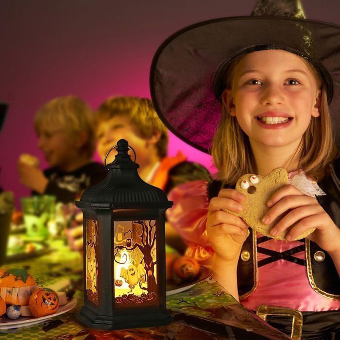 3 farolillos LED de Halloween con forma de vela, farolillos colgantes de Halloween con forma de castillo fantasma para decoración de fiestas al aire libre.