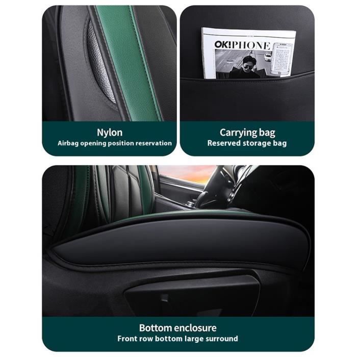 Funda para asiento de coche - MOMOTOU - Universal - Piel sintética - Fácil instalación - Compatible con airbag