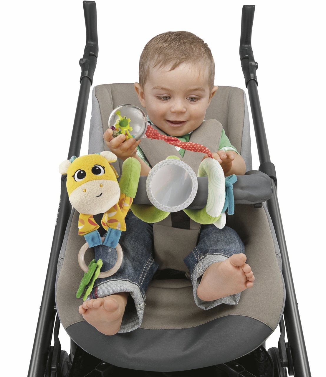 Activiteiten met de spiraalvormige auto van meneer Giraffe