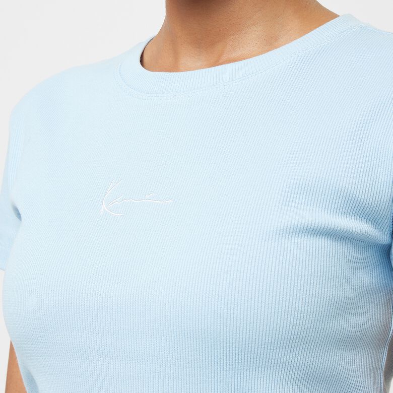 T-shirt a coste piccola con firma