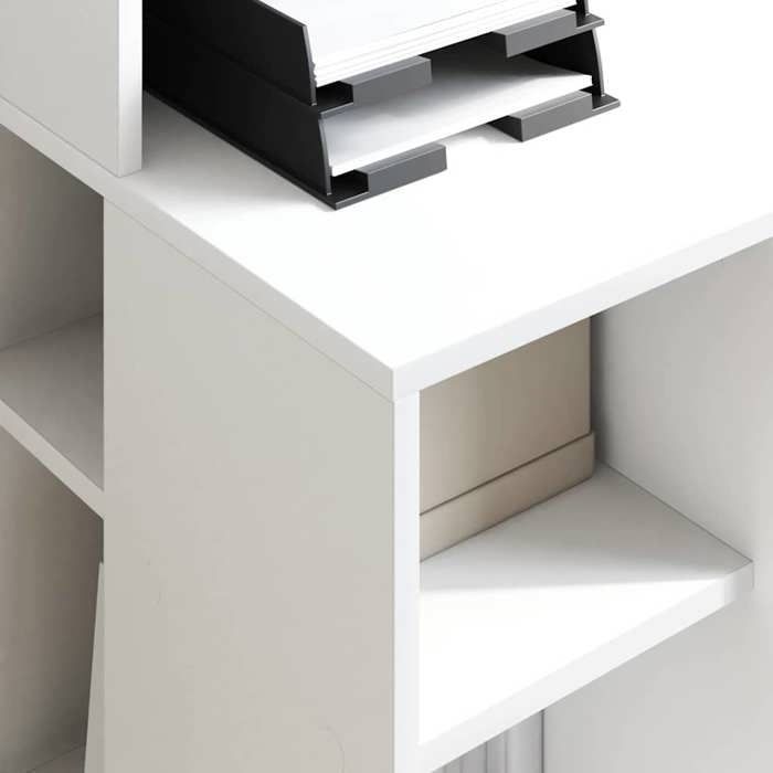 Scrivania vidaXL con contenitore e ripiano, bianca, 90 x 48 x 101,5 cm, 869522