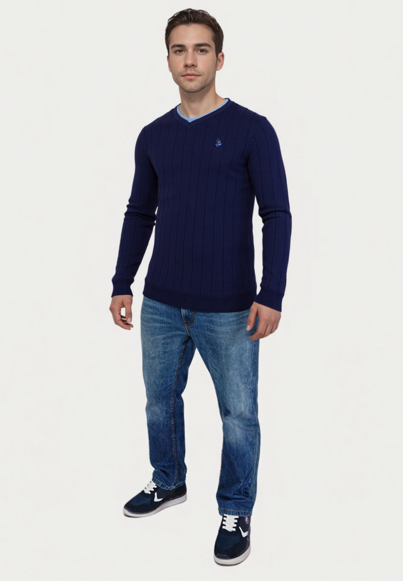 Amerikaanse Polo Assn. V-HALS - Trui - dunkelblau
