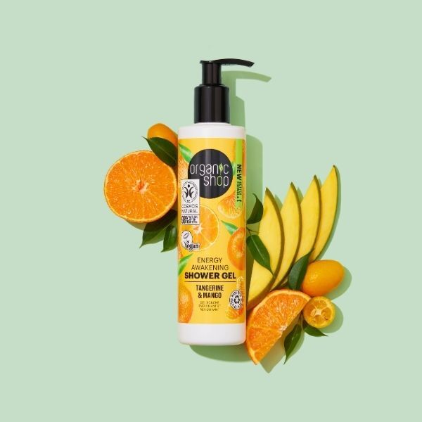 Gel de Banho Energético Tangerina e Manga Organic Shop 280ml