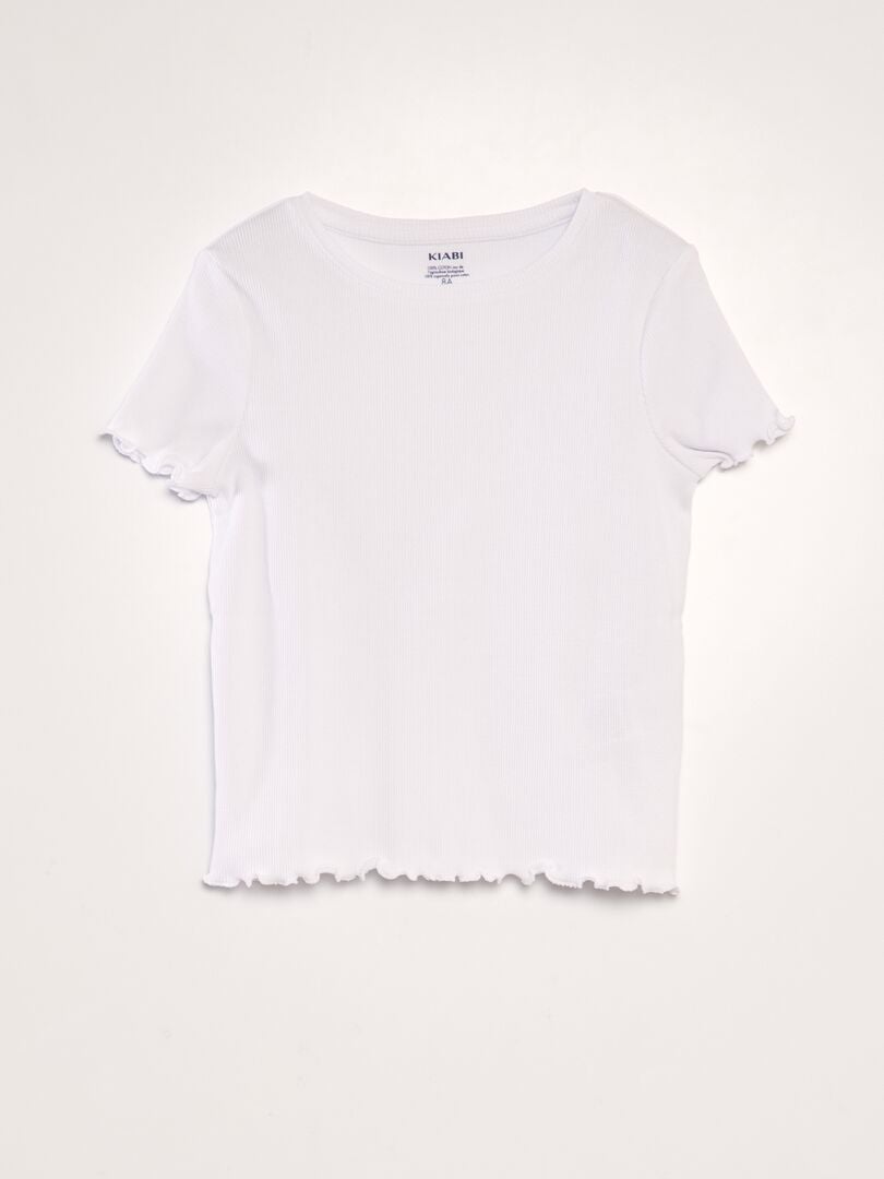 Camiseta de canalé - blanca