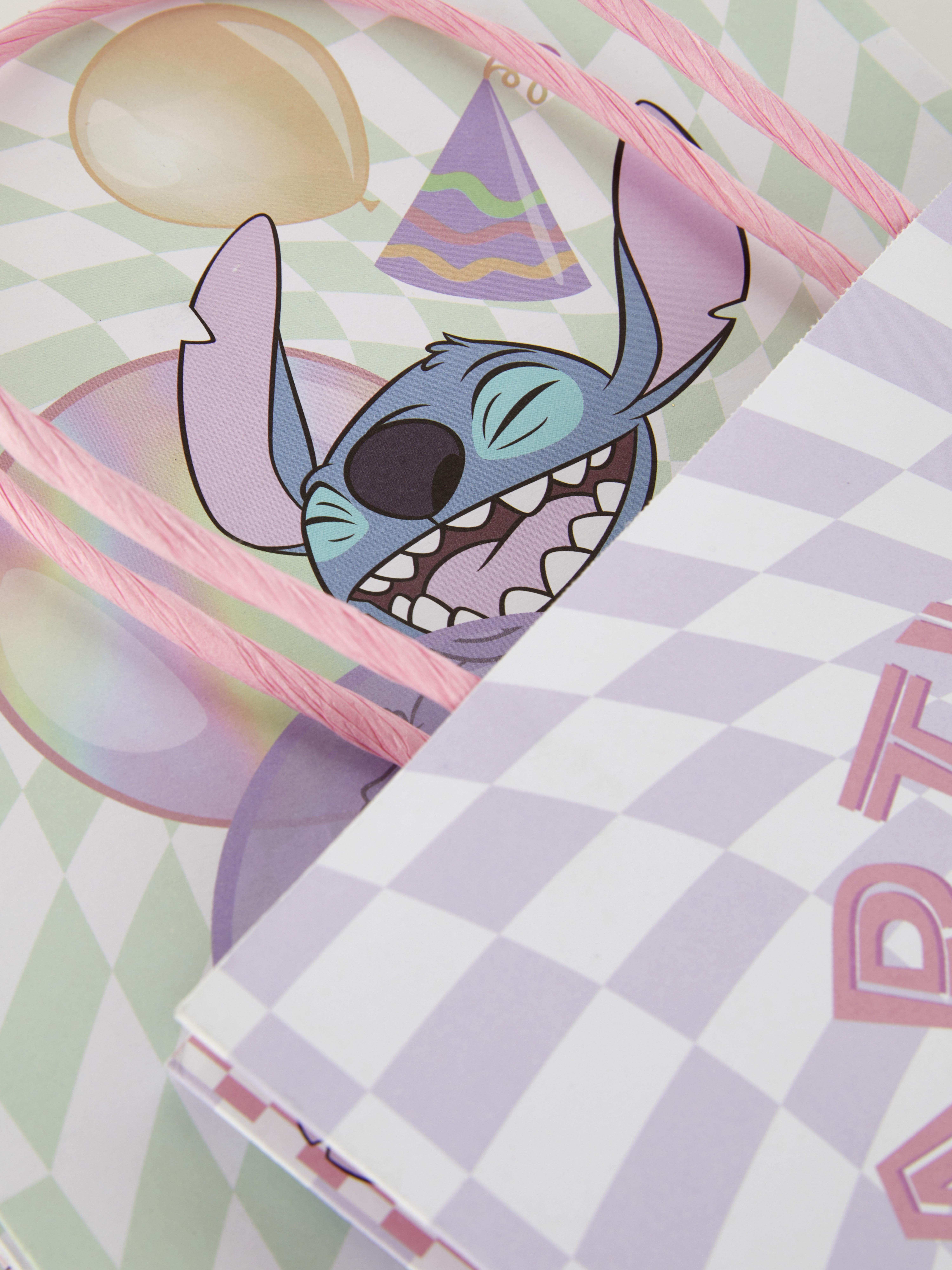 Disney Stitch Geschenktüten, 2er-Set Zwei abstrakt karierte Disney Stitch Geschenktüten