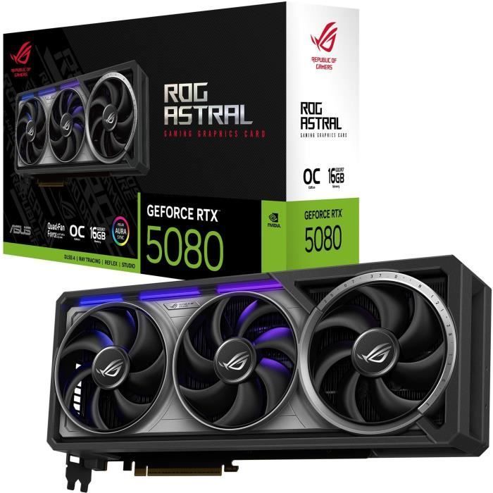 Carte graphique - ASUS - ROG Astral RTX 5080 - 16 Go GDDR7 - DLSS 4 - Dual HDMI/Tri DisplayPort