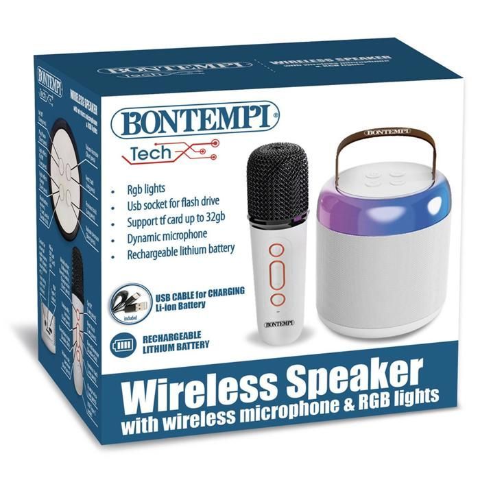 Wireless Speaker - Karaoke Kit - Wireless Microphone - RGB Lighting - Multicolor