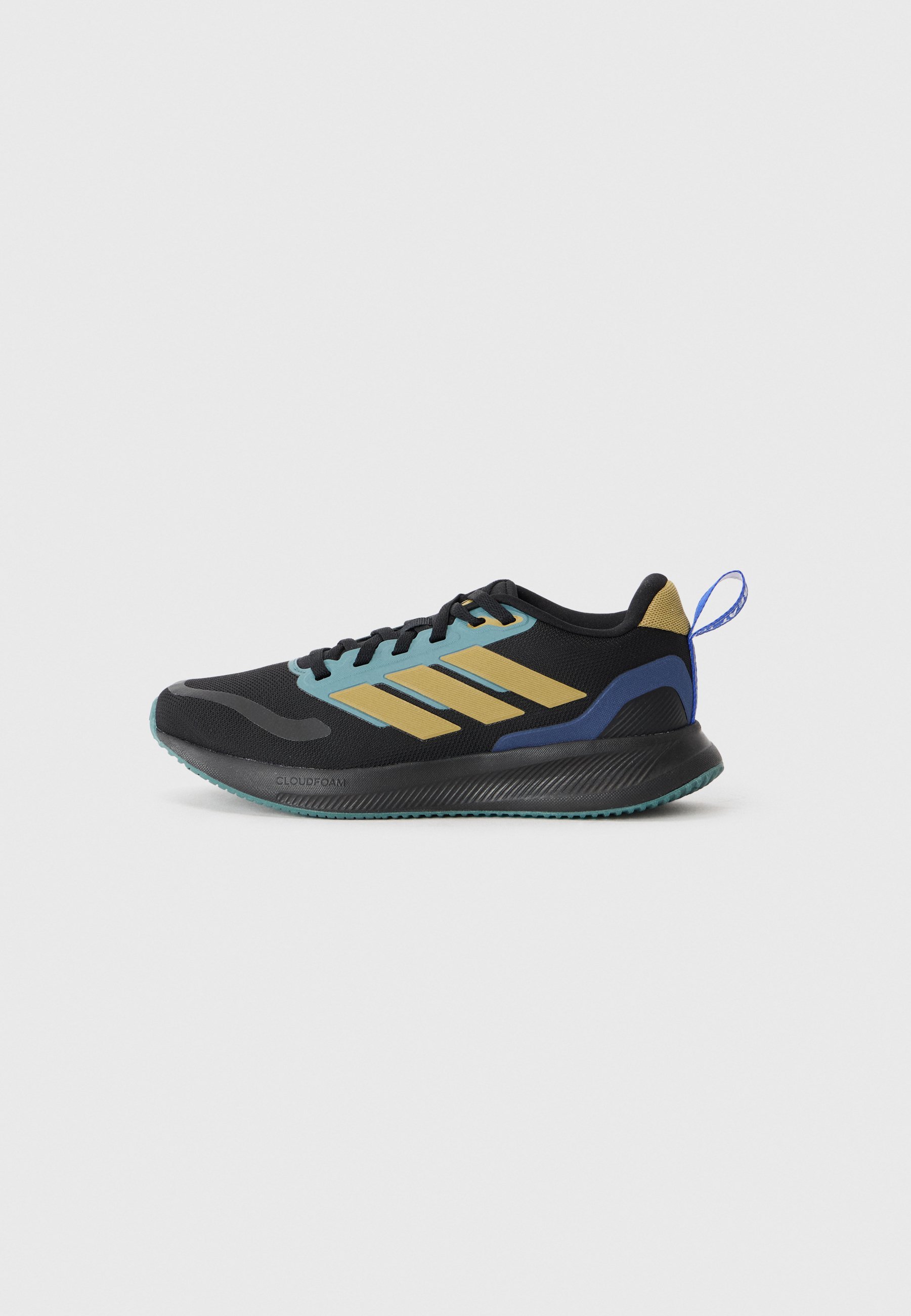adidas Performance RUNFALCON 5 UNISEX - Běžecké boty do terénu - core black/khaki/preloved teal
