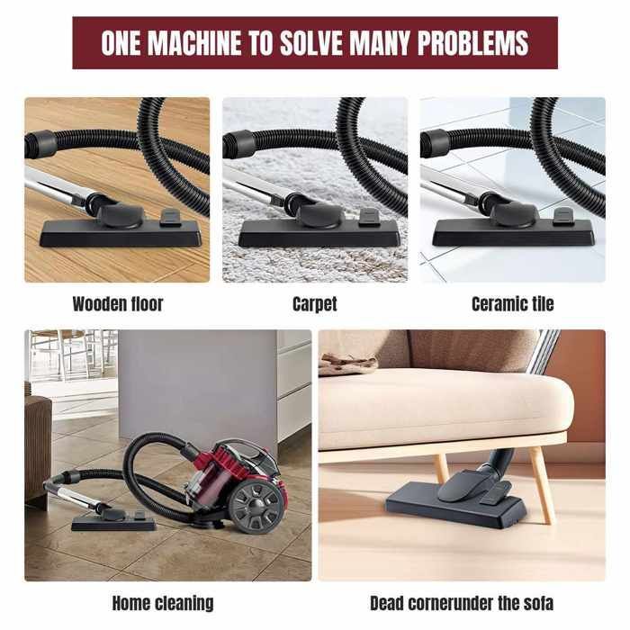 Aspirapolvere senza sacco da 2600 W, capacità 1,5 litri, filtrazione multiciclonica, aspirapolvere con filo per pavimenti duri, tappeti e peli di animali domestici.