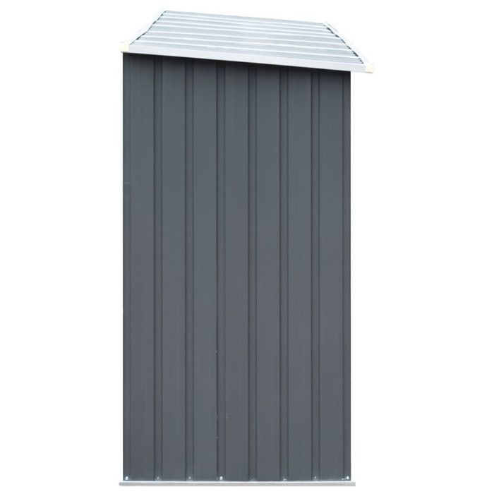 Leñera - vidaXL - 330x84x152 cm - Acero galvanizado - Gris - Techo tradicional