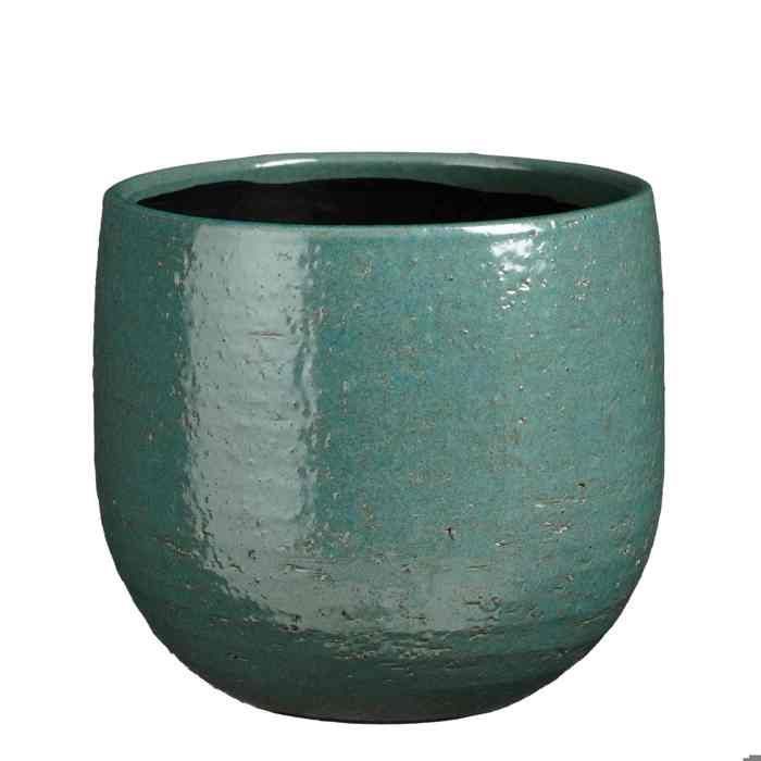Mica Decorations Pot de fleurs Nicolas - 24x24x22 cm - Céramique - Pétrole