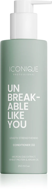 Condicionador fortalecedor de comprimento ICONIQUE Professional UNBREAKABLE LIKE YOU para cabelos longos e grossos