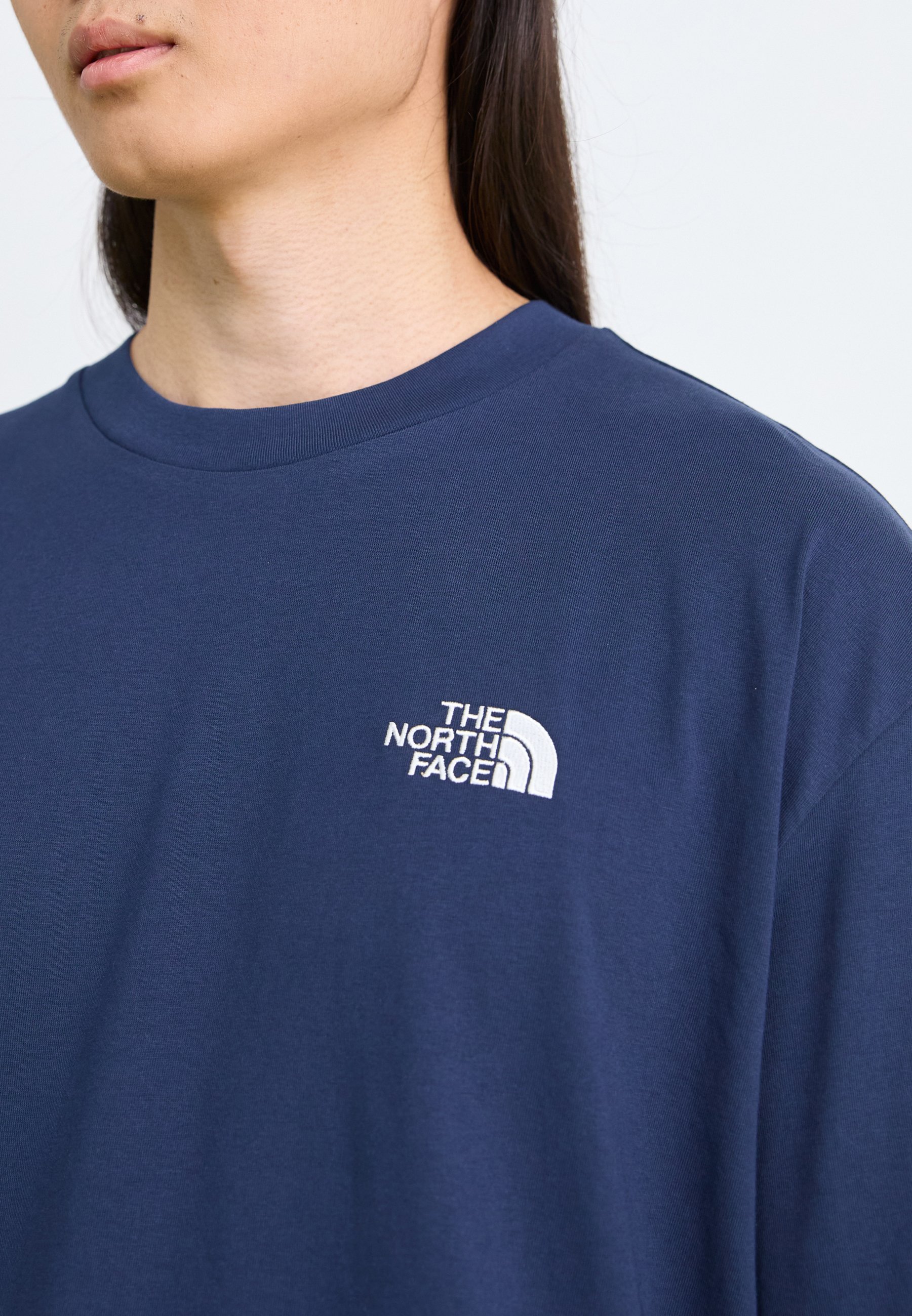 The North Face Herren- und Herren-T-Shirt „Essential Oversize“ – bedrucktes T-Shirt – Summit Navy