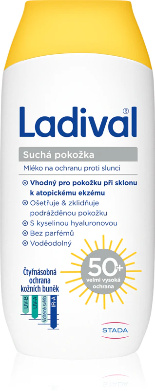 Leite protetor Ladival para pele seca com proteção solar