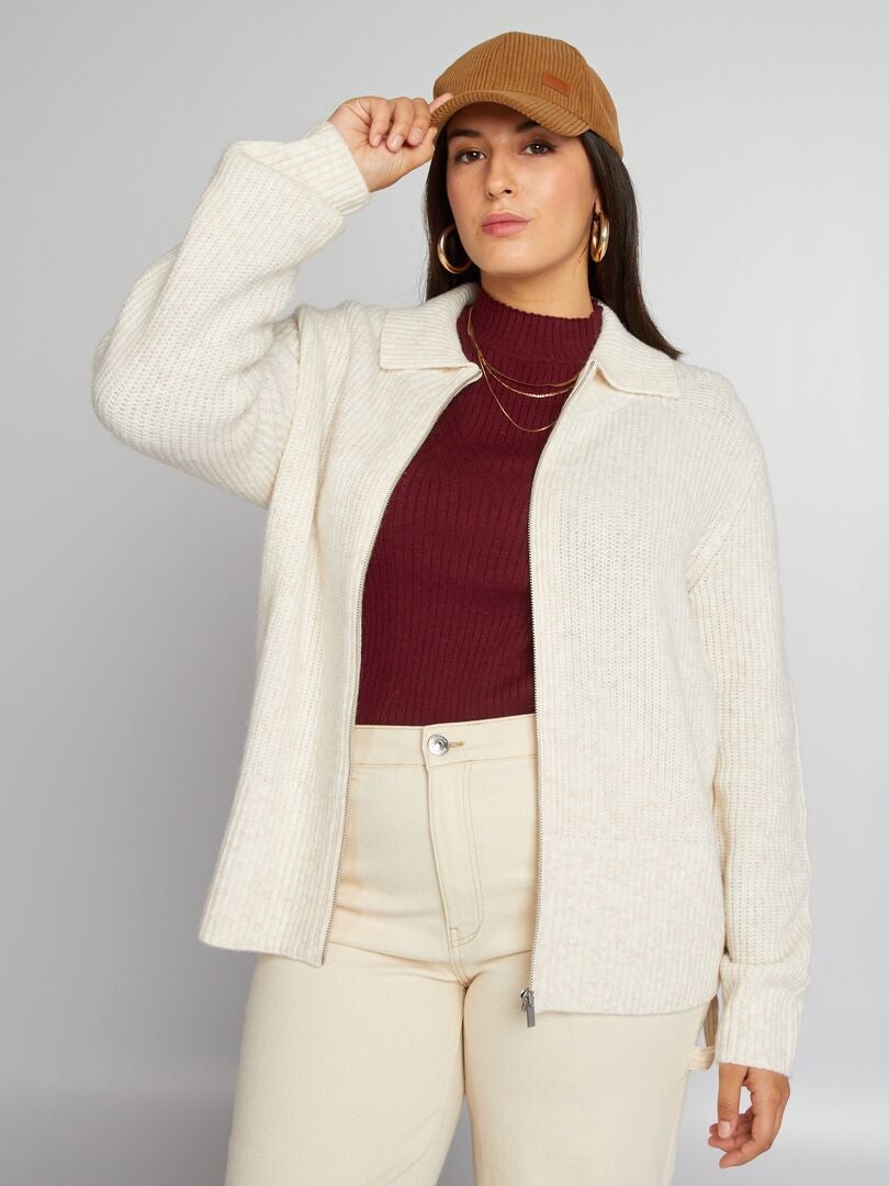 Gebreid vest - BEIGE