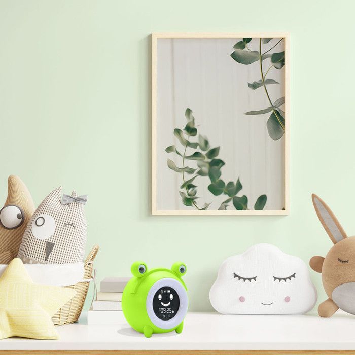 Reloj despertador educativo Noa con expresiones faciales, luces, luz nocturna y música.