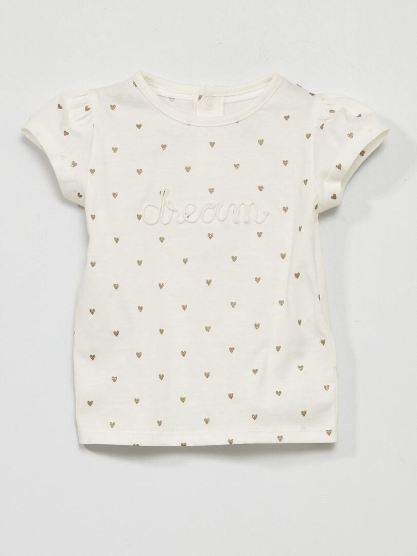 Camiseta de malha estampada - BRANCA