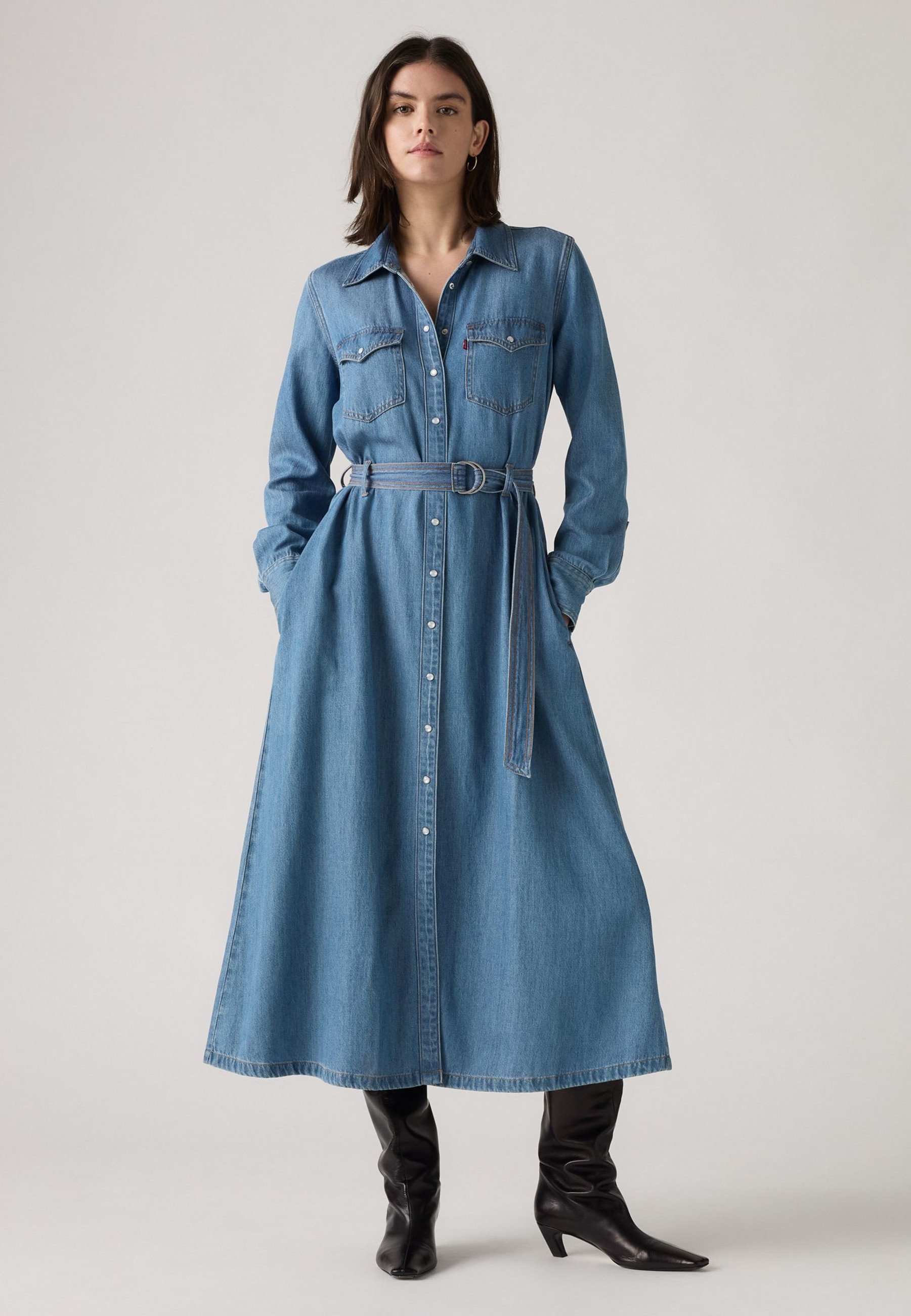 Levi's® QUINCEY - Vestido jeans - Azul