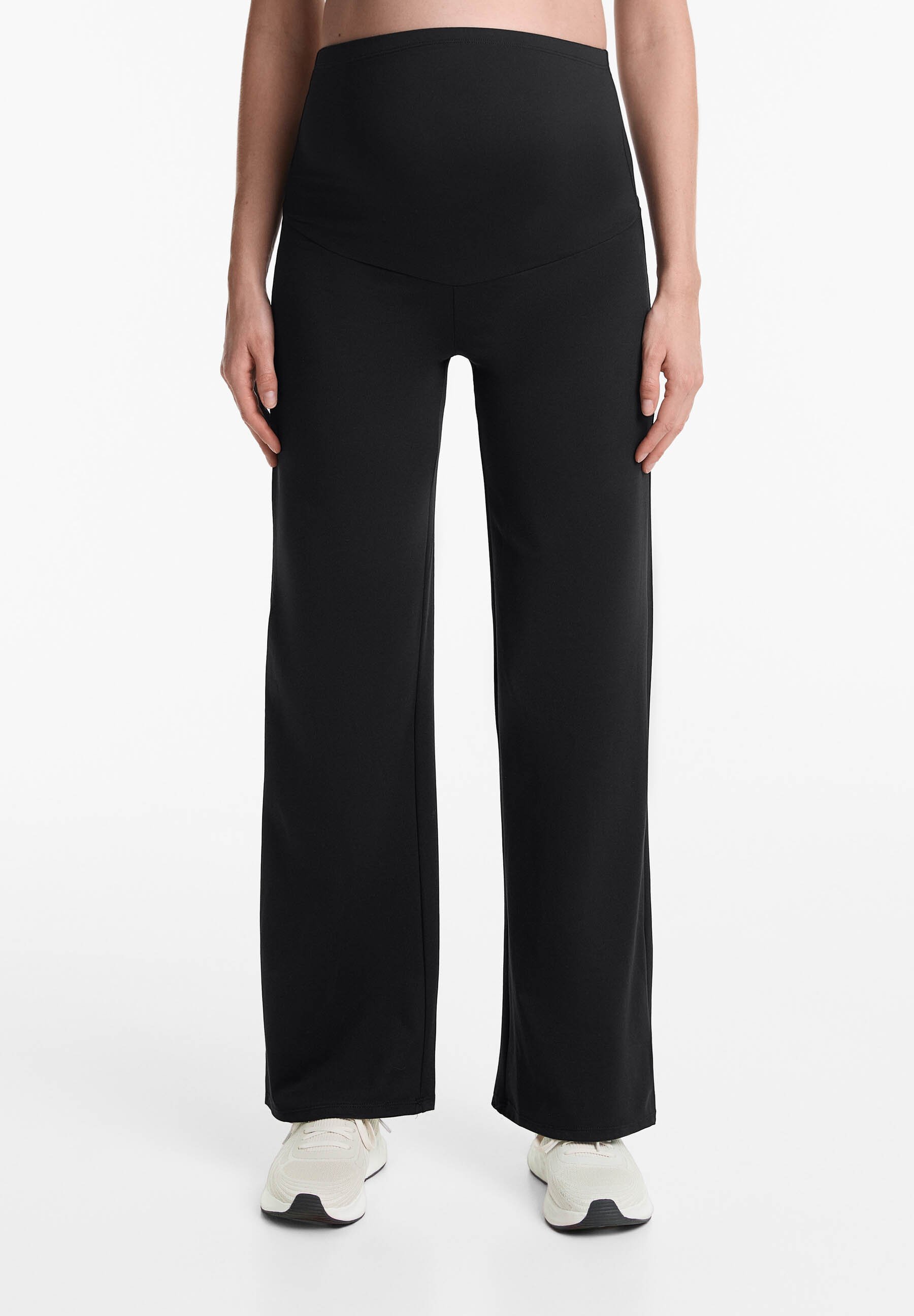 OYSHO MATERNITY COMFORTLUX STRAIGHT-LEG - Broek - zwart