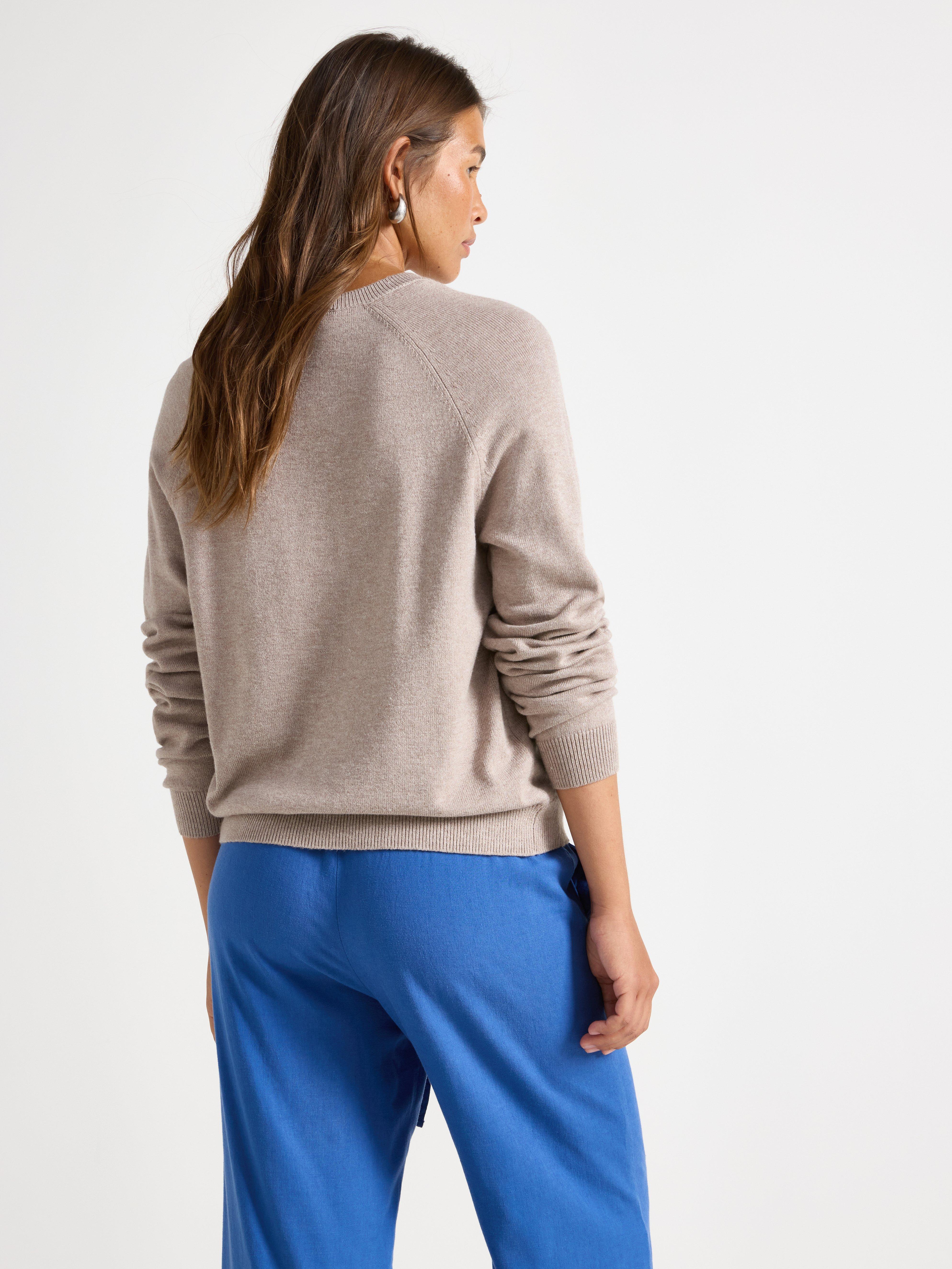 Finstickad tröja Light Dusty Brown