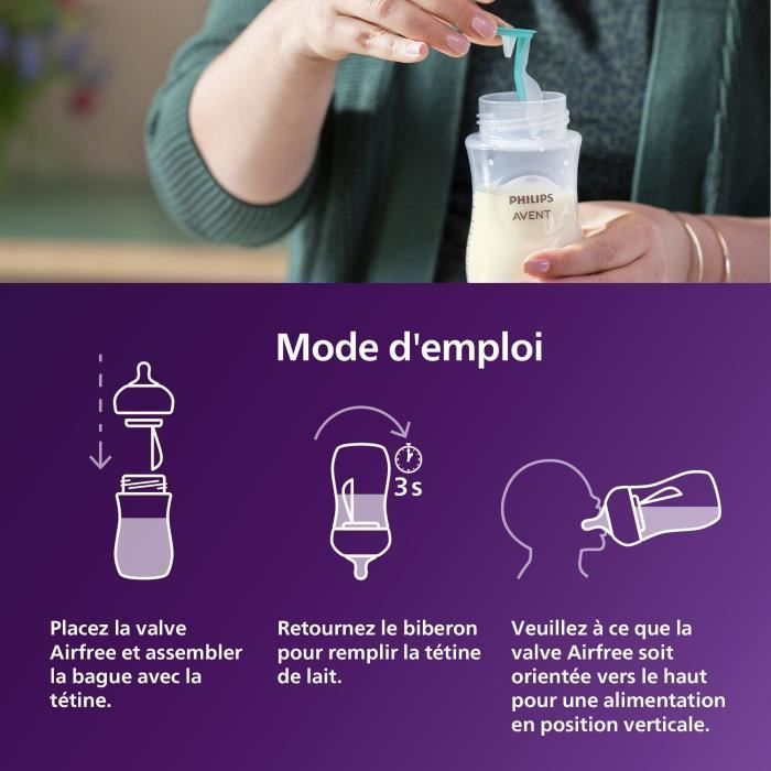 Babykit - PHILIPS AVENT - Natural 3.0 AirFree - 2 x 125ml flesjes + 2 x 260ml flesjes + Ultra Soft fopspenen 0-6 maanden