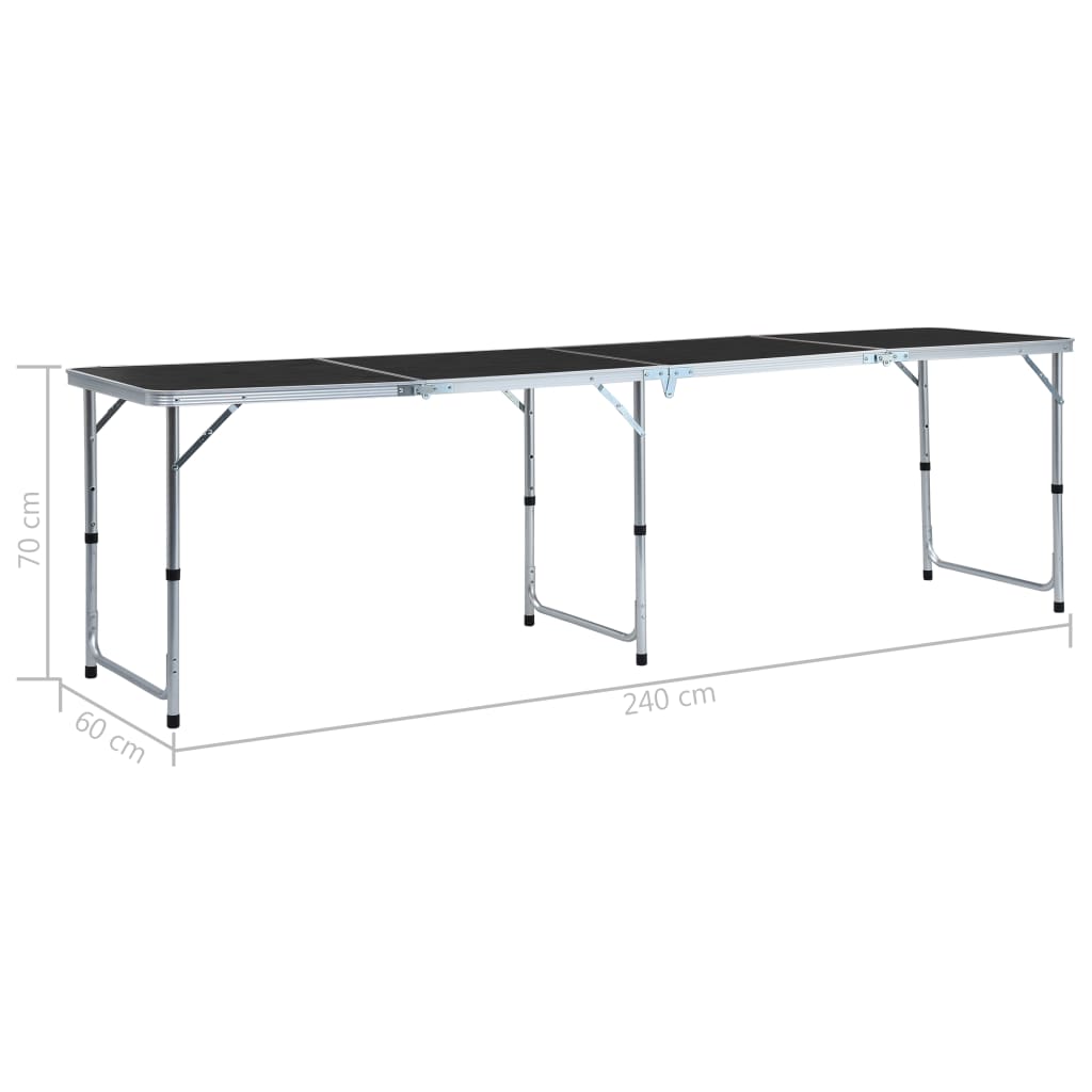 Mesa de camping dobrável de alumínio Vidaxl