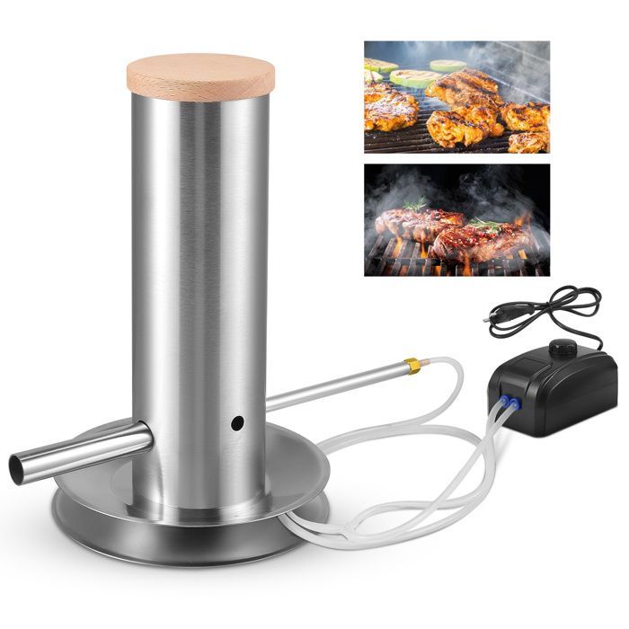 Generatore di fumo freddo in acciaio inox, generatore di affumicatura per carne e pesce con pompa e tubo