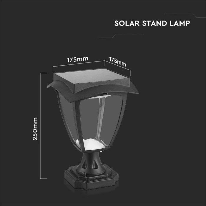 Farola solar exterior - V-TAC - VT-983 - 2,00 W - Detector de movimiento - IP65