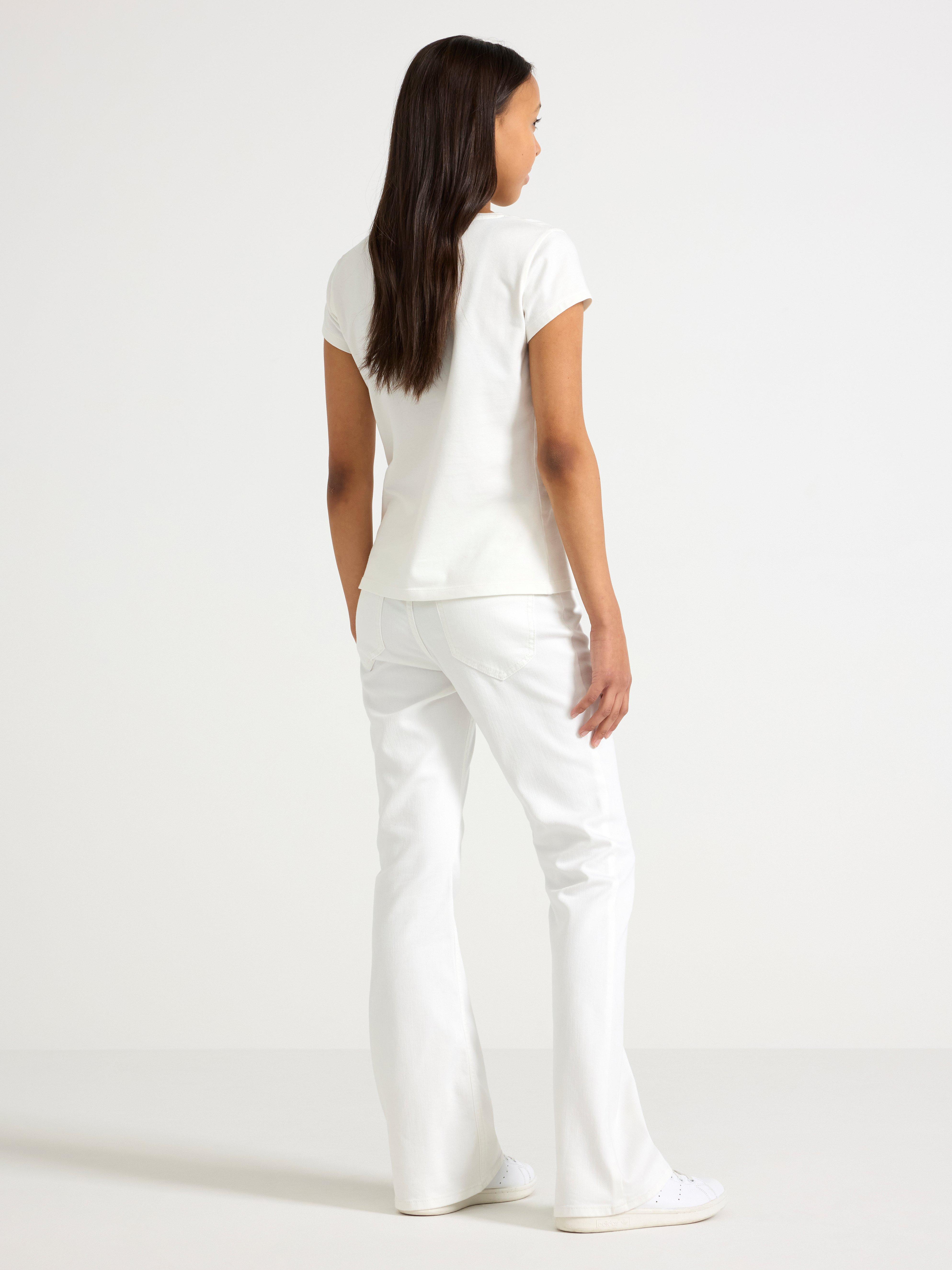 Pantalones vaqueros acampanados FREJA blancos