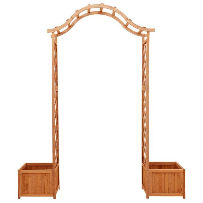 Pérgola de jardín vidaXL con jardinera, madera maciza de pino.